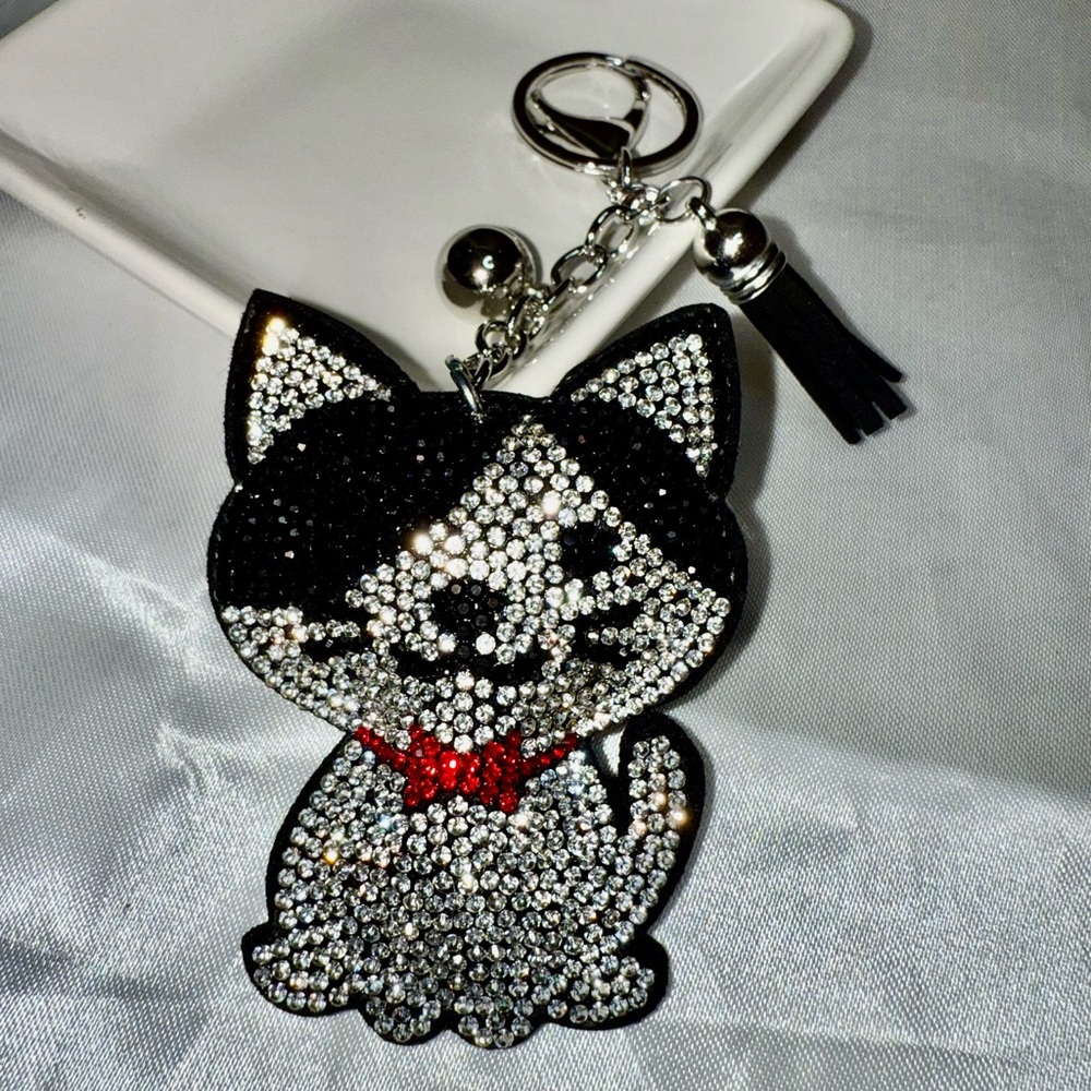 🎀 Kawaii Bling Cat Charms | Crystal Kitty Keychains 🎀